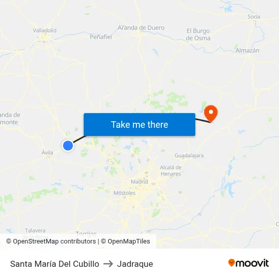 Santa María Del Cubillo to Jadraque map