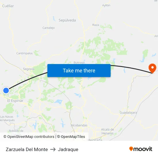 Zarzuela Del Monte to Jadraque map