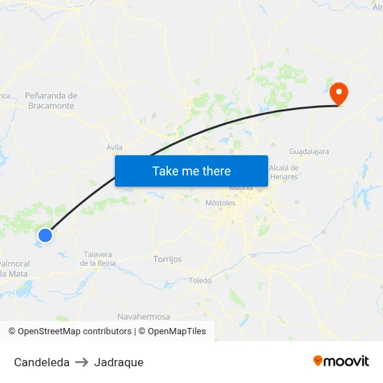 Candeleda to Jadraque map