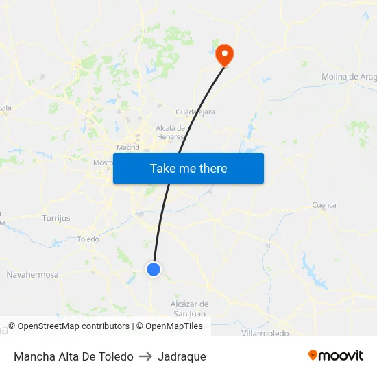 Mancha Alta De Toledo to Jadraque map