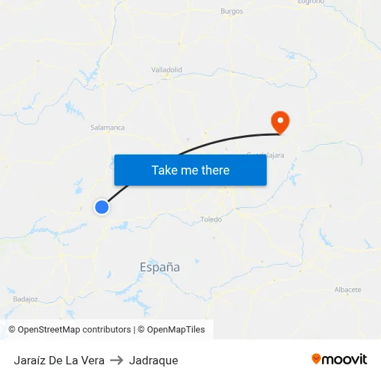 Jaraíz De La Vera to Jadraque map
