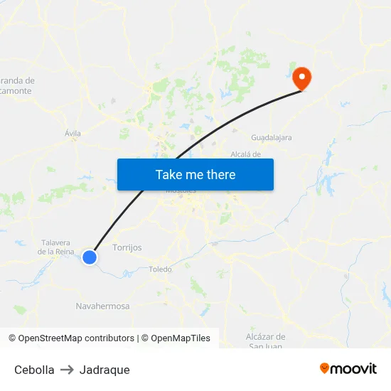 Cebolla to Jadraque map