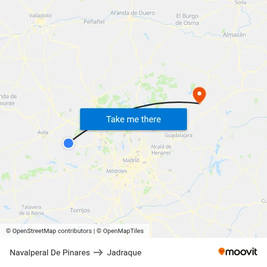 Navalperal De Pinares to Jadraque map