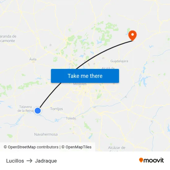 Lucillos to Jadraque map