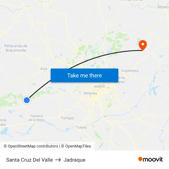 Santa Cruz Del Valle to Jadraque map