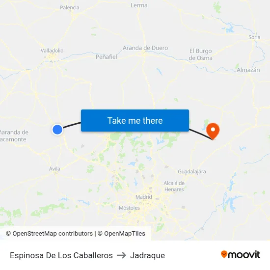 Espinosa De Los Caballeros to Jadraque map