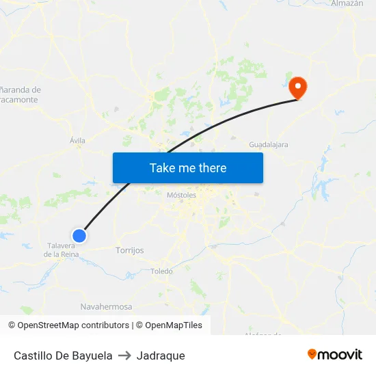 Castillo De Bayuela to Jadraque map