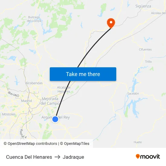 Cuenca Del Henares to Jadraque map