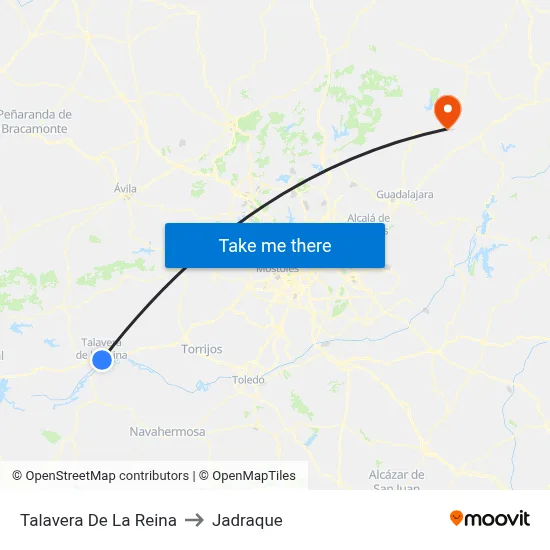 Talavera De La Reina to Jadraque map