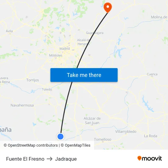 Fuente El Fresno to Jadraque map
