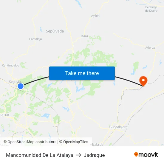 Mancomunidad De La Atalaya to Jadraque map