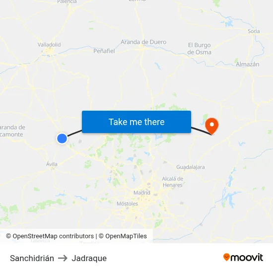 Sanchidrián to Jadraque map
