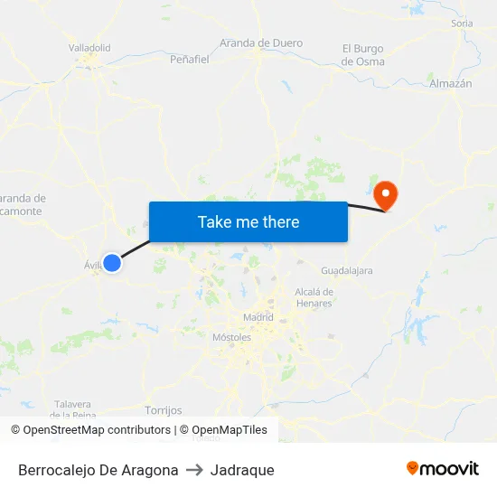 Berrocalejo De Aragona to Jadraque map
