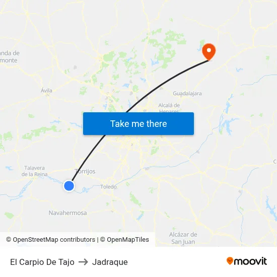 El Carpio De Tajo to Jadraque map