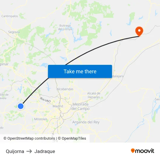 Quijorna to Jadraque map
