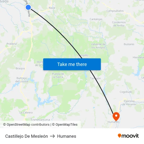 Castillejo De Mesleón to Humanes map