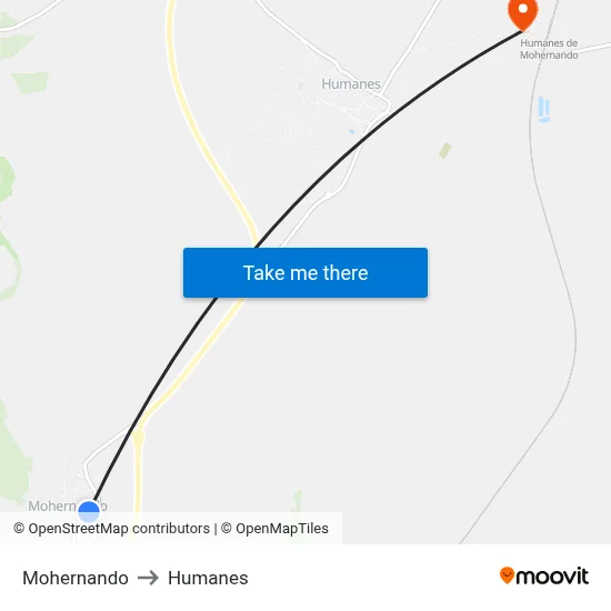 Mohernando to Humanes map