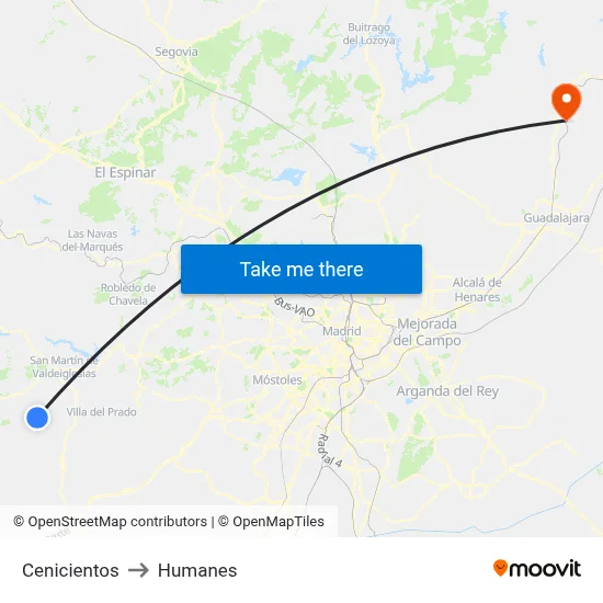 Cenicientos to Humanes map