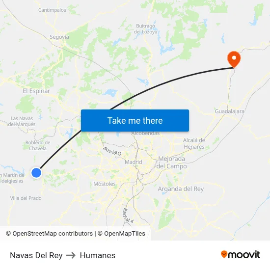 Navas Del Rey to Humanes map