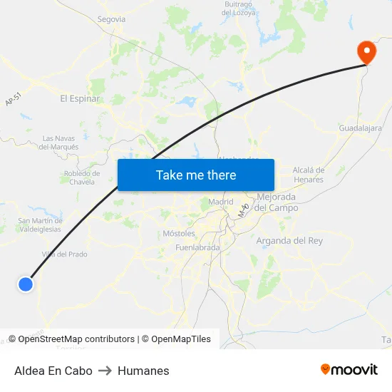 Aldea En Cabo to Humanes map