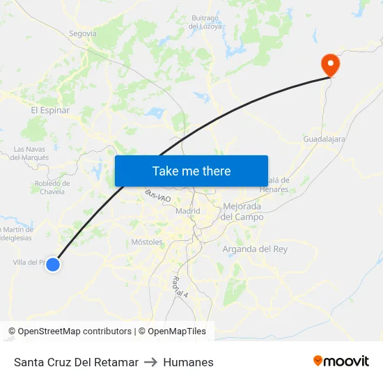 Santa Cruz Del Retamar to Humanes map