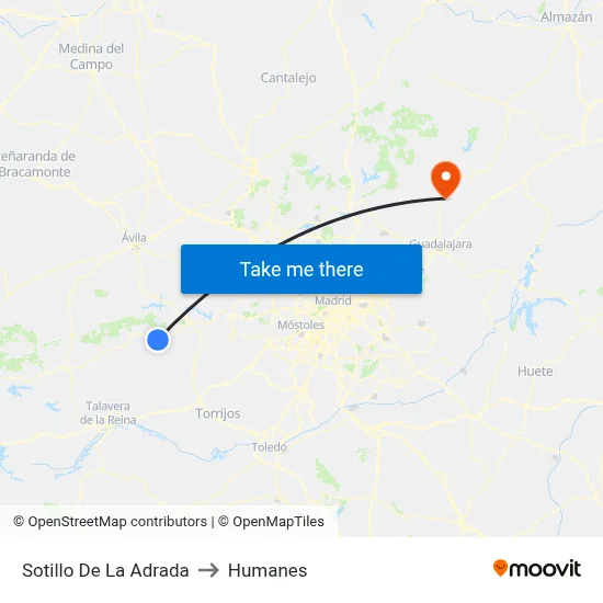 Sotillo De La Adrada to Humanes map