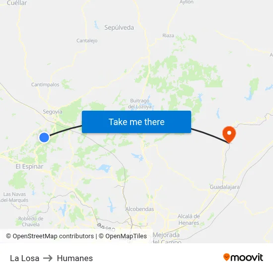La Losa to Humanes map
