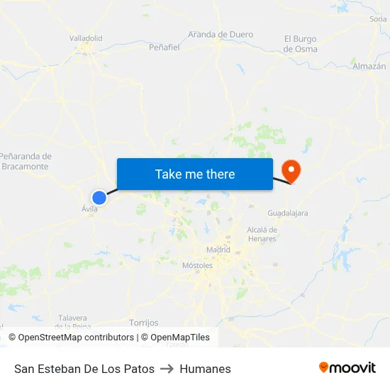 San Esteban De Los Patos to Humanes map