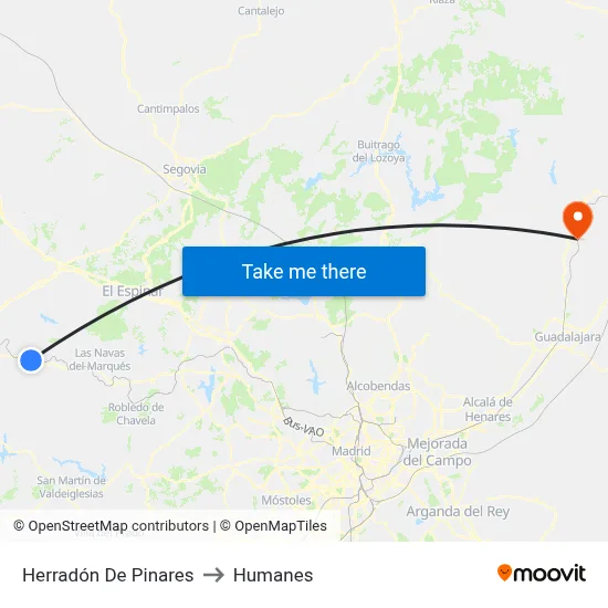 Herradón De Pinares to Humanes map