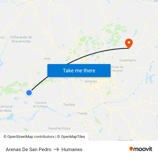Arenas De San Pedro to Humanes map