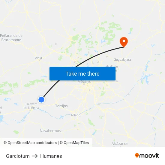 Garciotum to Humanes map