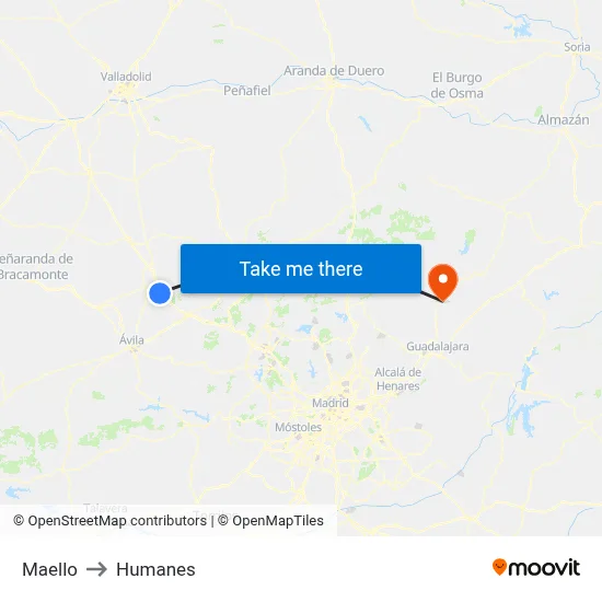 Maello to Humanes map