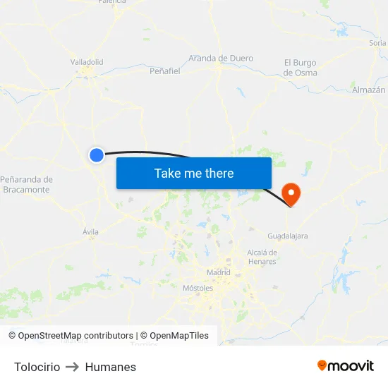 Tolocirio to Humanes map