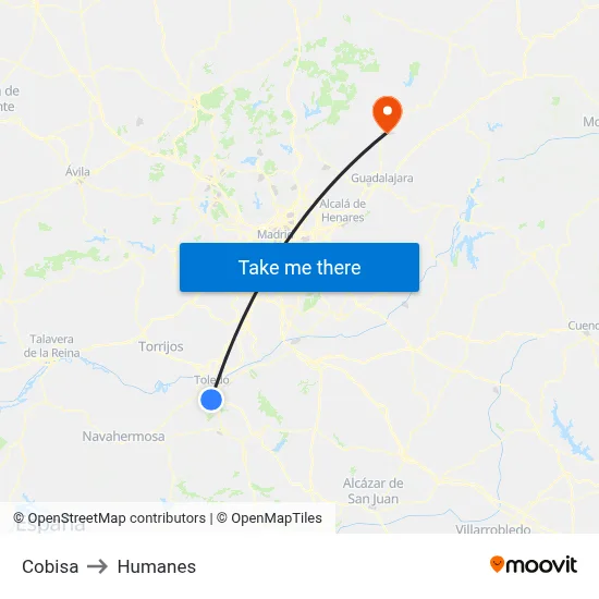 Cobisa to Humanes map