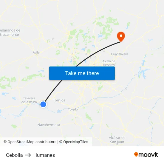 Cebolla to Humanes map
