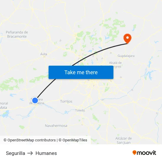 Segurilla to Humanes map