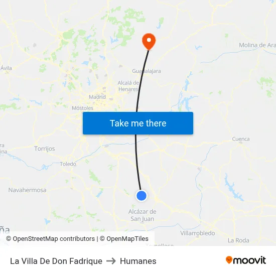 La Villa De Don Fadrique to Humanes map