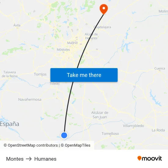 Montes to Humanes map