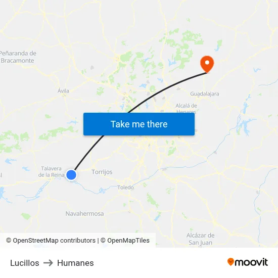 Lucillos to Humanes map