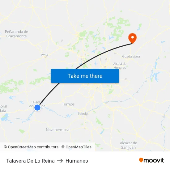 Talavera De La Reina to Humanes map