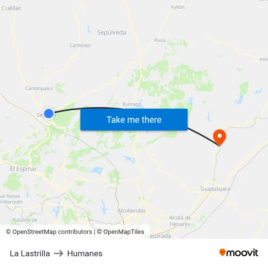 La Lastrilla to Humanes map