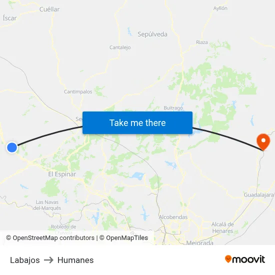Labajos to Humanes map