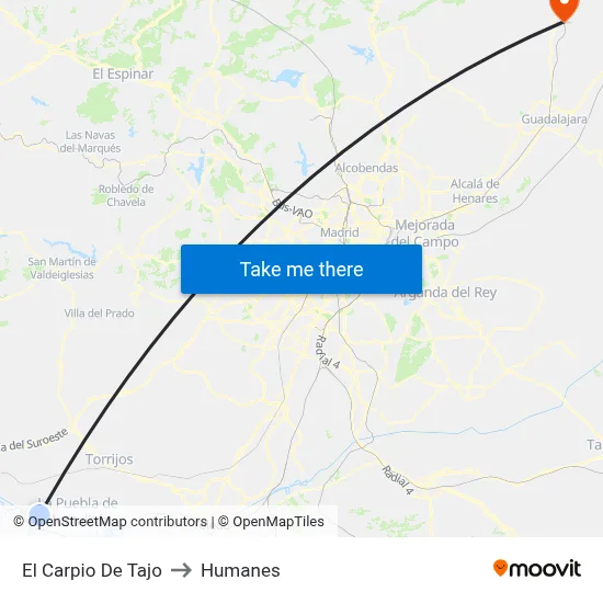 El Carpio De Tajo to Humanes map