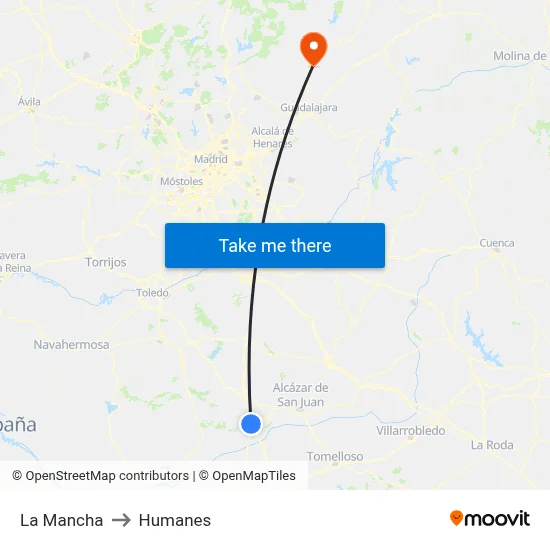 La Mancha to Humanes map