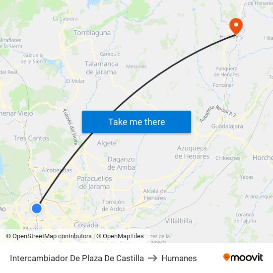 Intercambiador De Plaza De Castilla to Humanes map