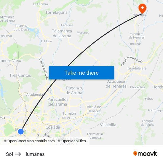 Sol to Humanes map