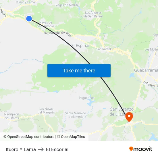 Ituero Y Lama to El Escorial map