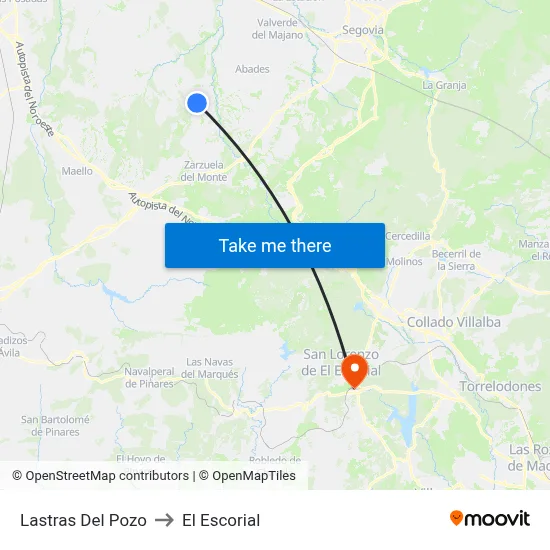 Lastras Del Pozo to El Escorial map