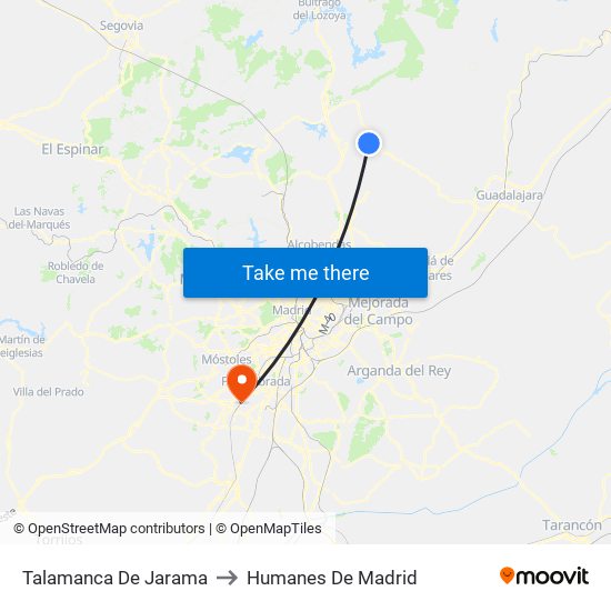 Talamanca De Jarama to Humanes De Madrid map