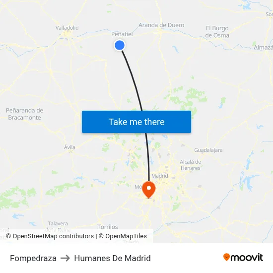 Fompedraza to Humanes De Madrid map